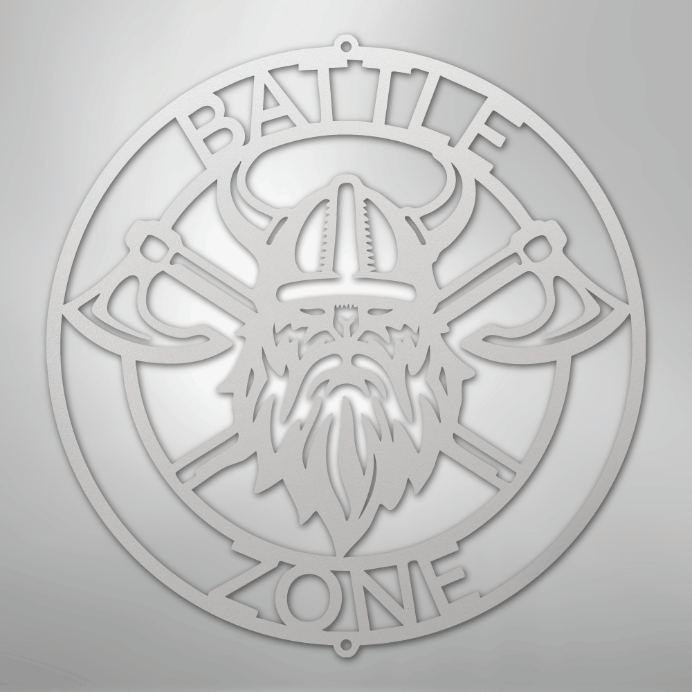 Battle Axe Ring Monogram - Steel Sign