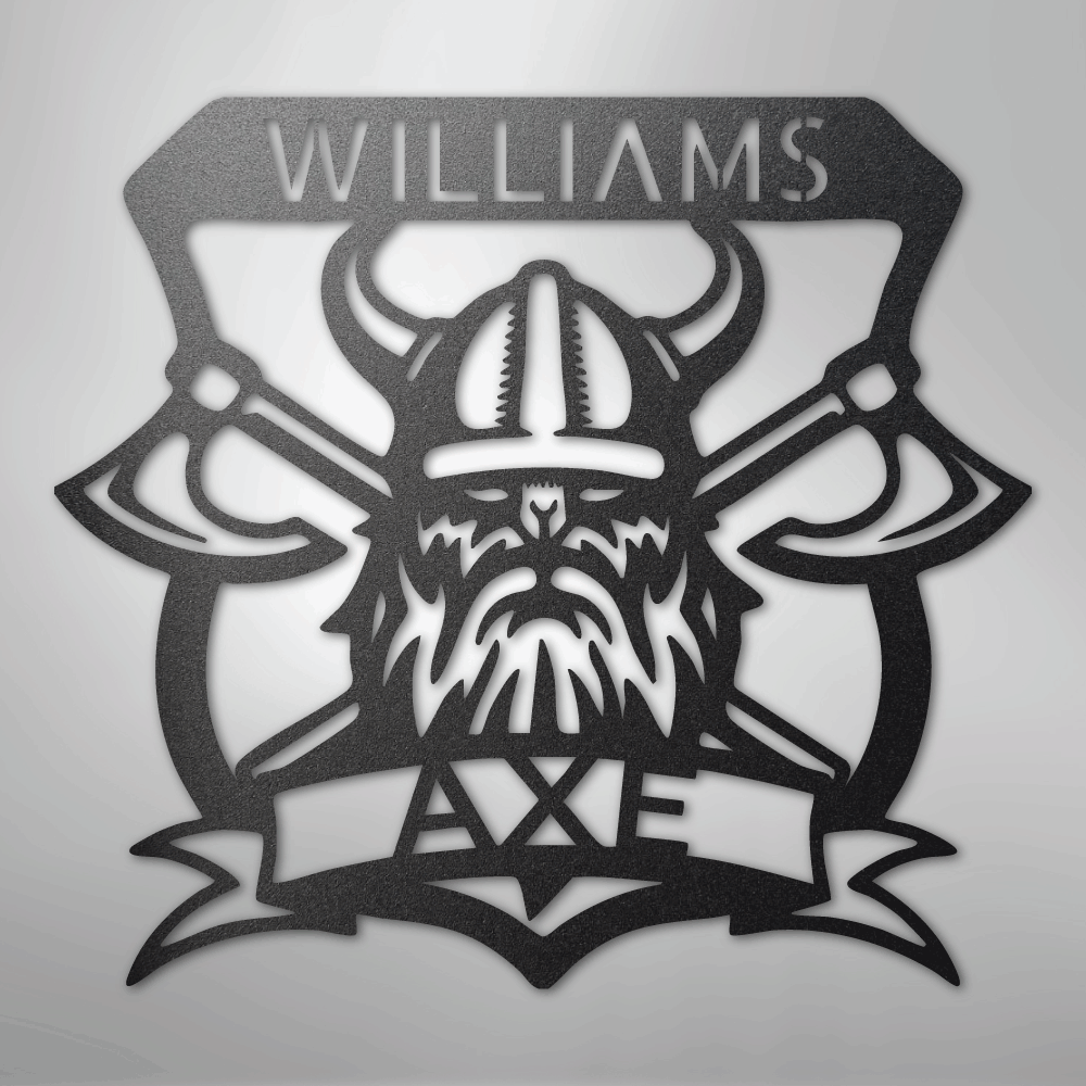 Battle Axe Plaque Monogram - Steel Sign