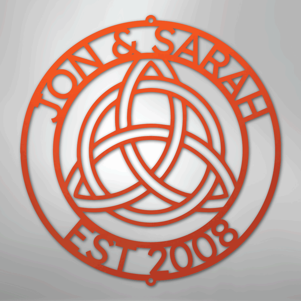 Celtic Knot Ring Monogram - Steel Sign