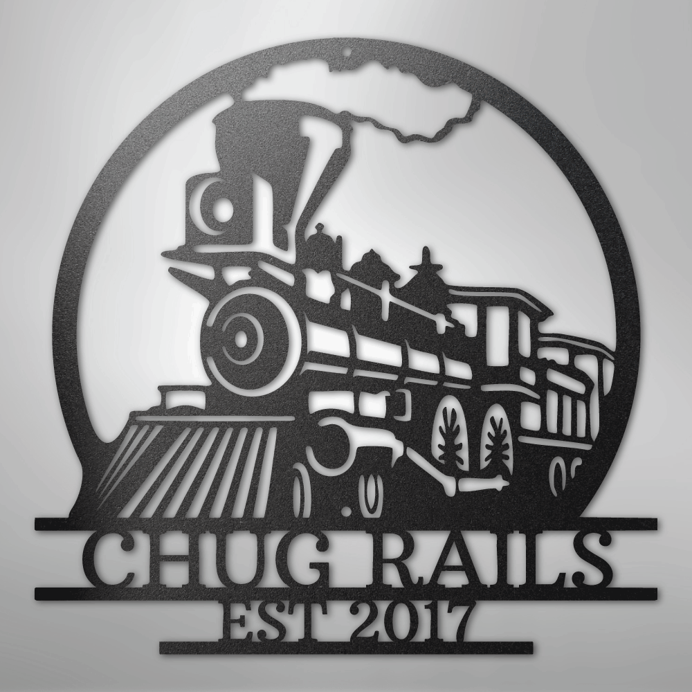 Old Fashion Train Monogram - Steel Sign