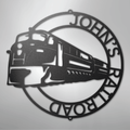 Modern Train Ring Monogram - Steel Sign