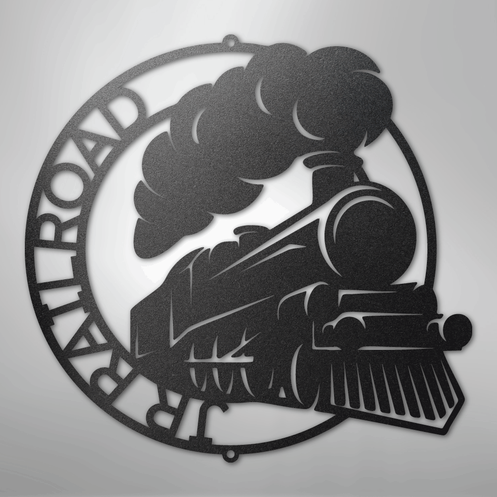 Classic Train Ring Monogram - Steel Sign