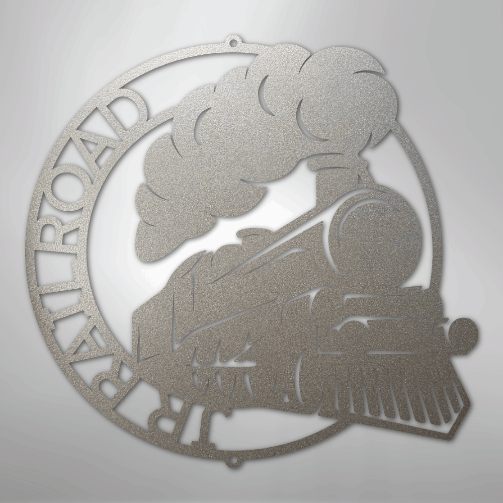Classic Train Ring Monogram - Steel Sign