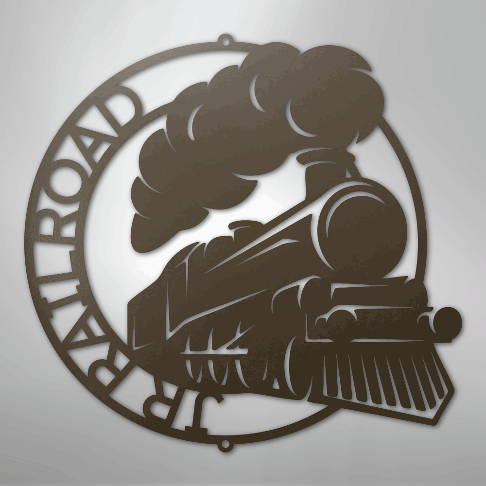 Classic Train Ring Monogram - Steel Sign