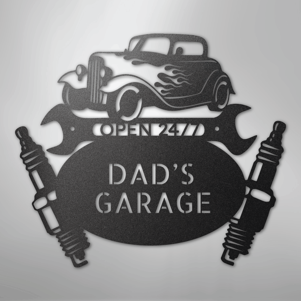 Hot Rod Mechanic Monogram - Steel Sign