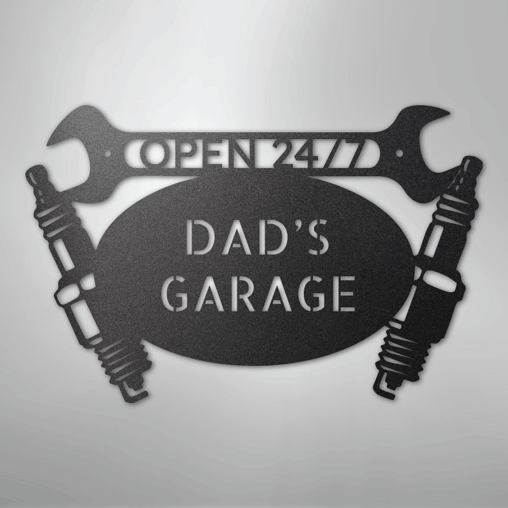 Car Garage Monogram - Steel Sign