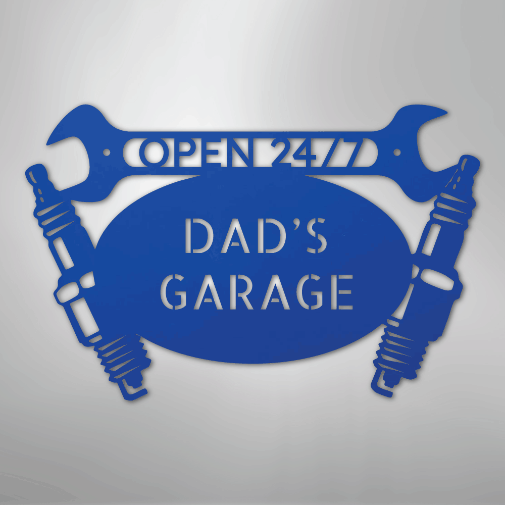 Car Garage Monogram - Steel Sign