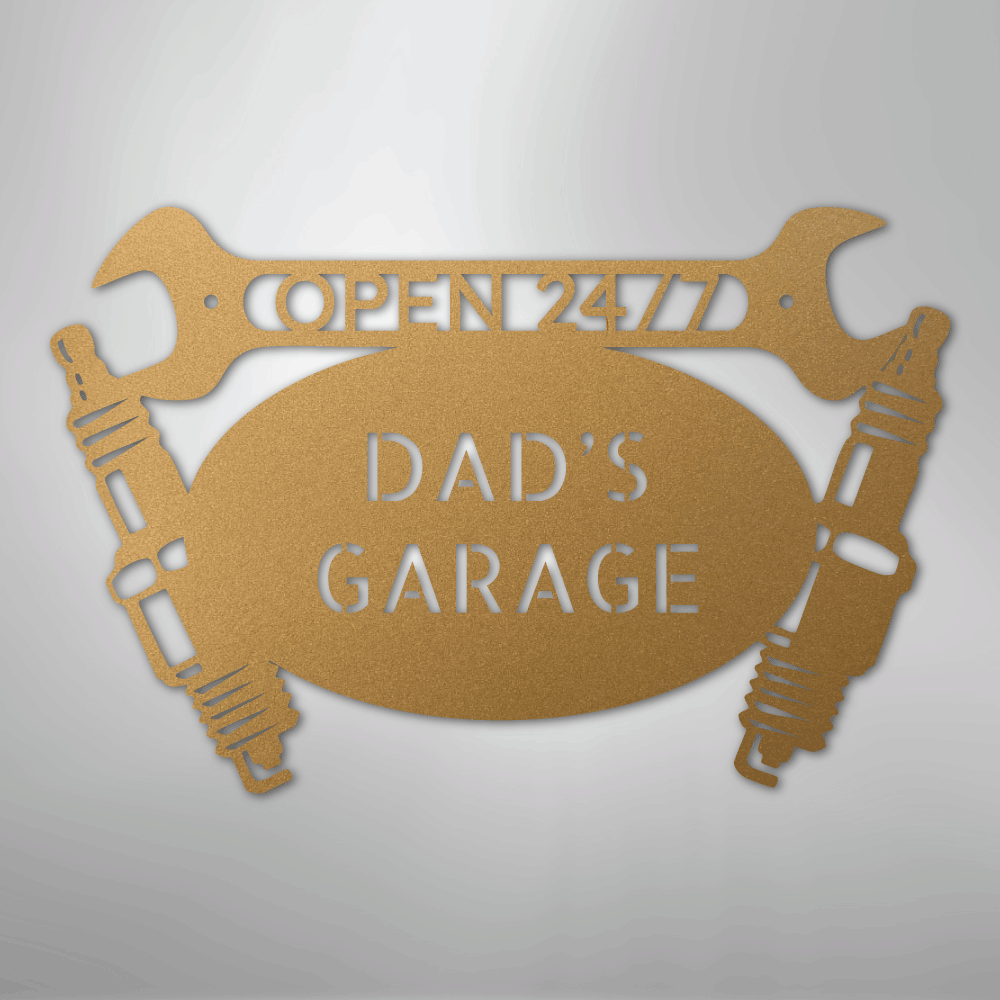 Car Garage Monogram - Steel Sign