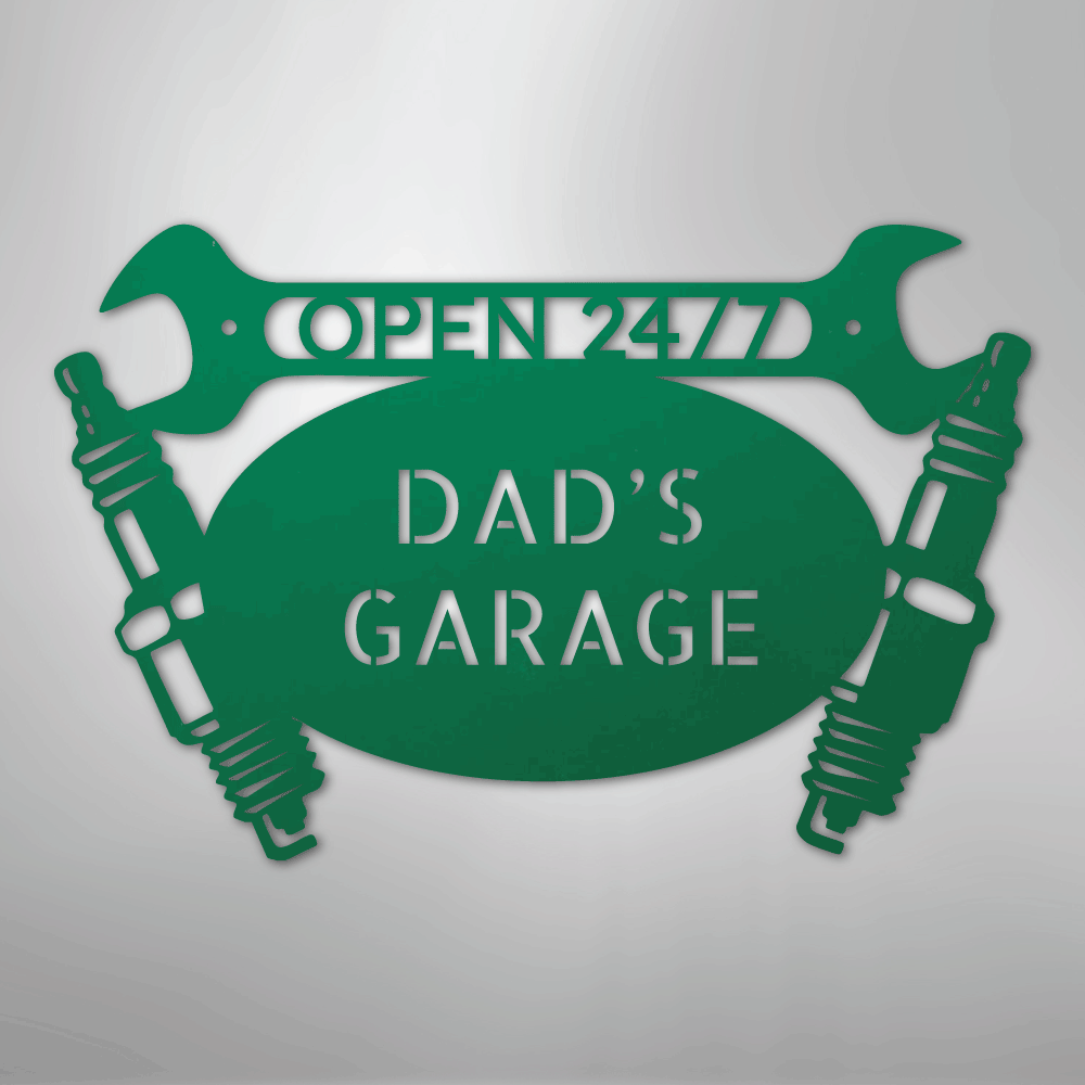 Car Garage Monogram - Steel Sign