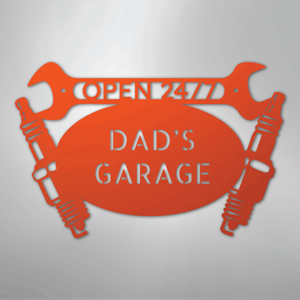 Car Garage Monogram - Steel Sign