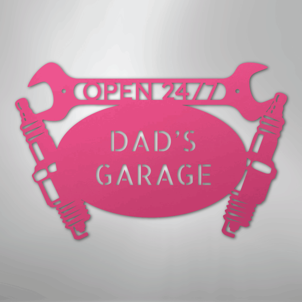 Car Garage Monogram - Steel Sign