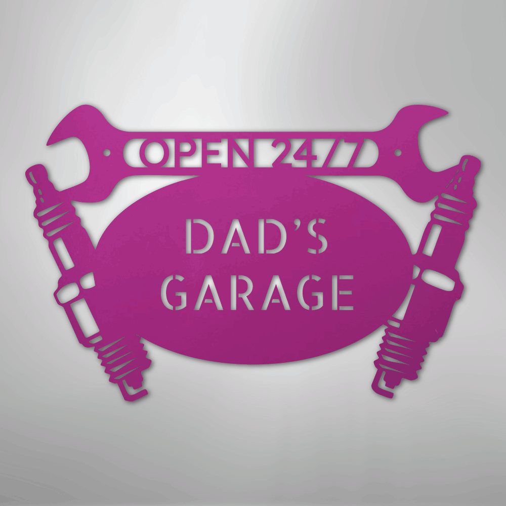 Car Garage Monogram - Steel Sign
