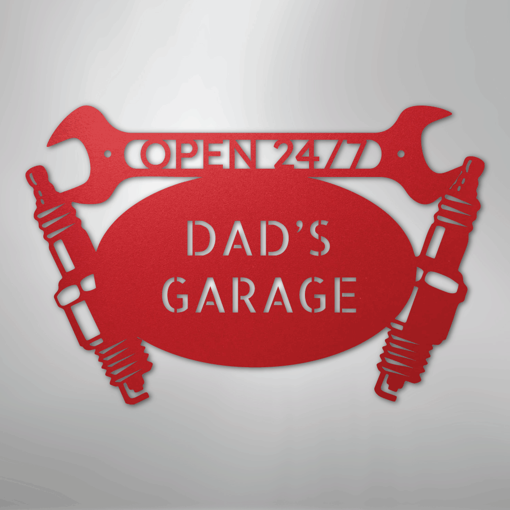 Car Garage Monogram - Steel Sign
