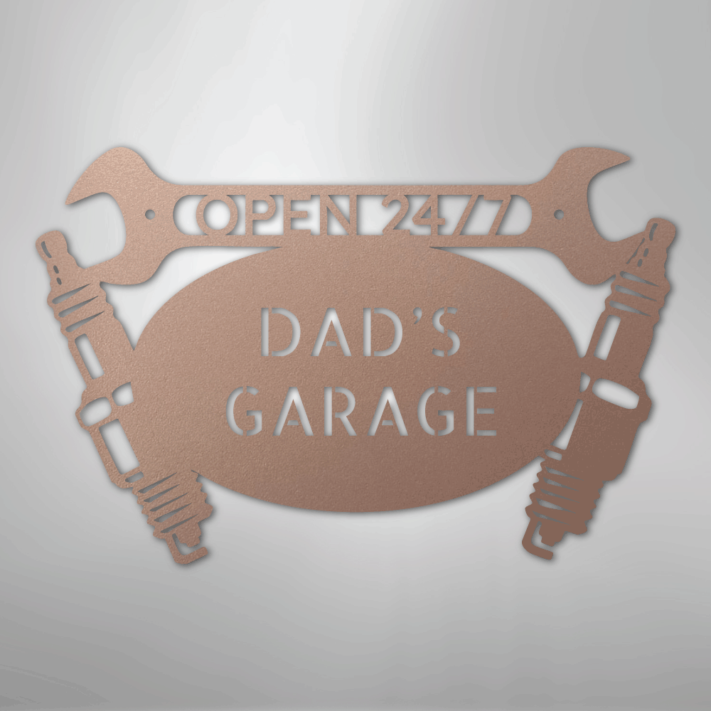 Car Garage Monogram - Steel Sign