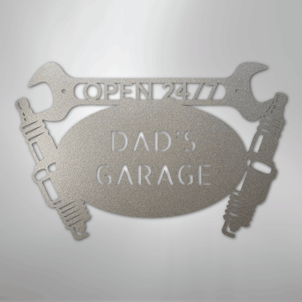 Car Garage Monogram - Steel Sign