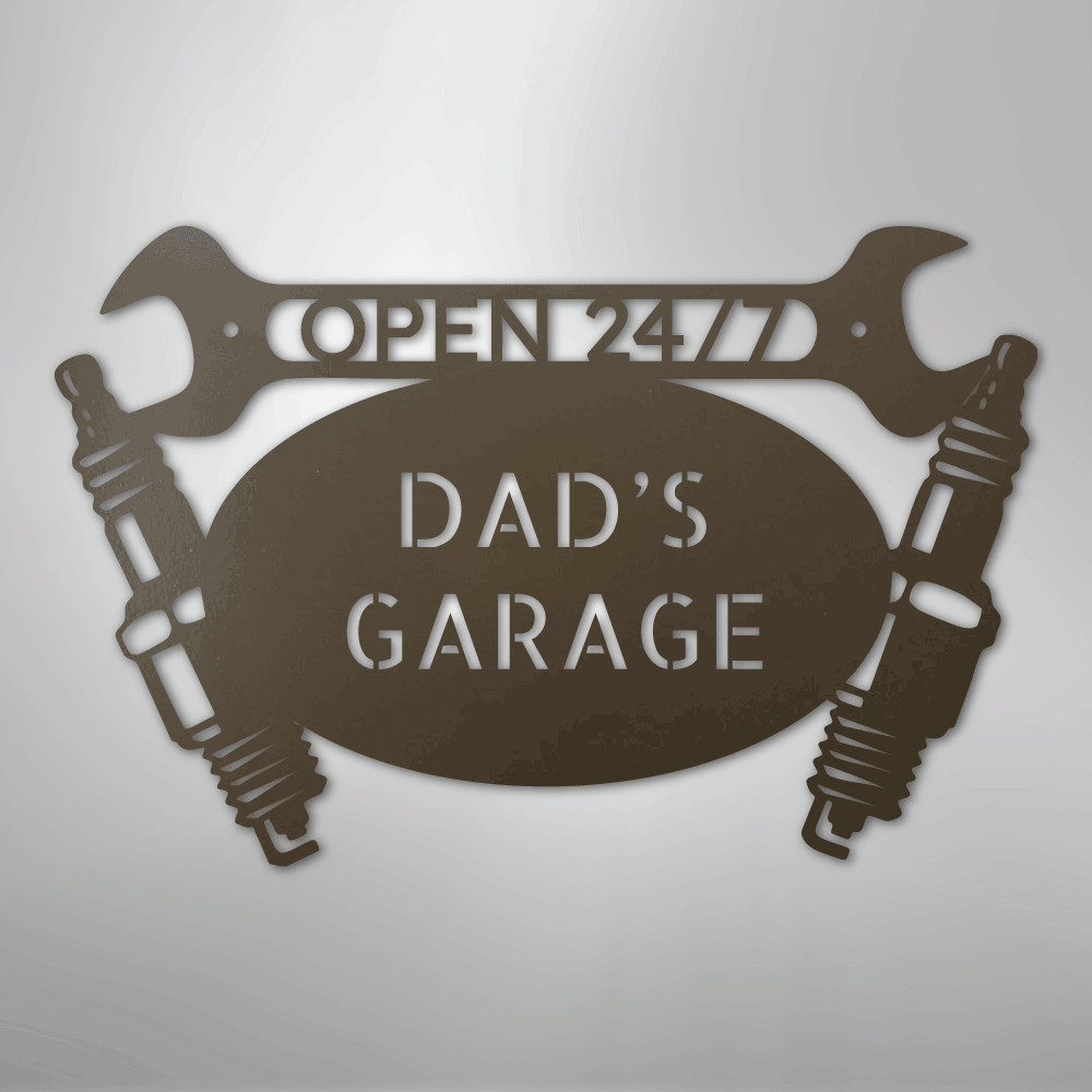 Car Garage Monogram - Steel Sign