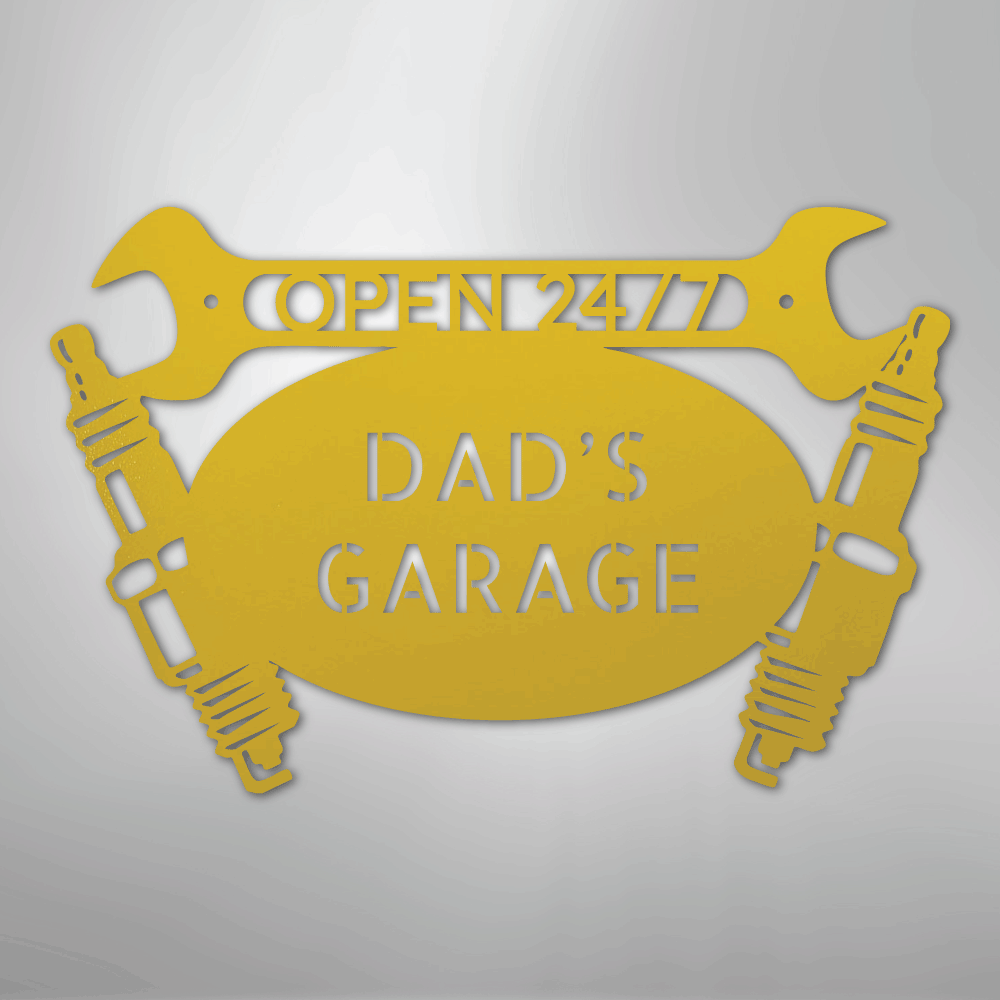 Car Garage Monogram - Steel Sign