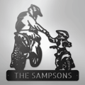 Father and Son Motorcross Monogram - Steel Sign