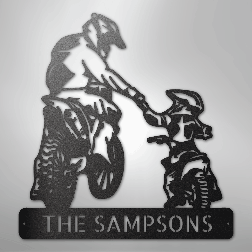 Father and Son Motorcross Monogram - Steel Sign