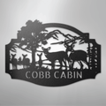 Deer Family Monogram - Steel Sign