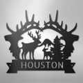 Big Antler Monogram - Steel Sign