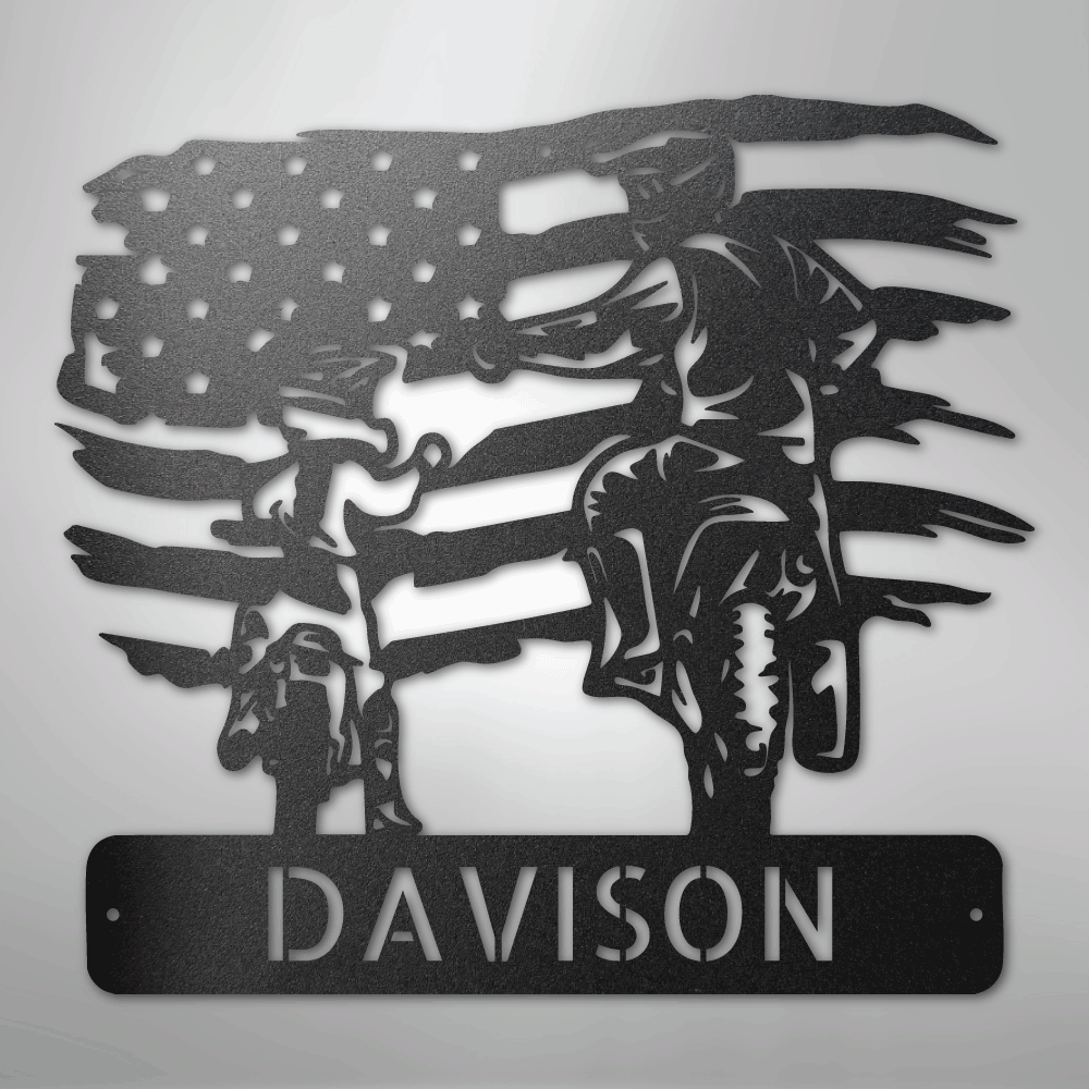 American Motocross Family Monogram - Steel Sign