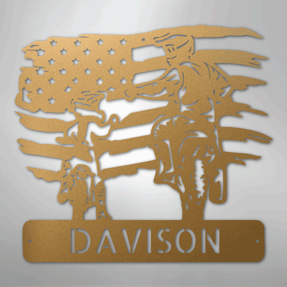 American Motocross Family Monogram - Steel Sign
