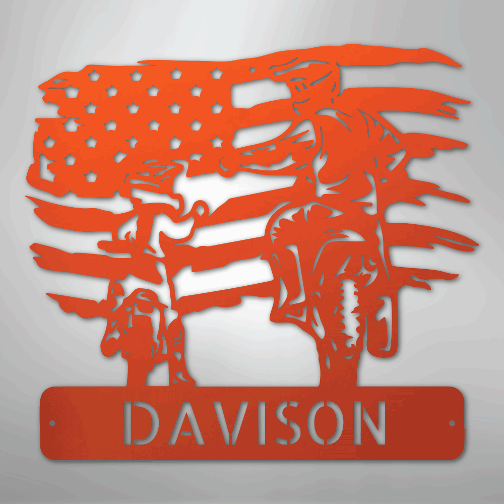 American Motocross Family Monogram - Steel Sign