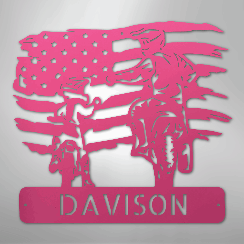American Motocross Family Monogram - Steel Sign