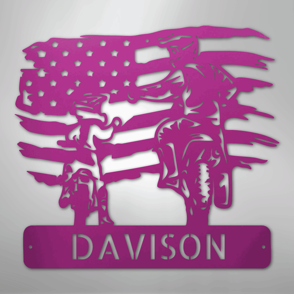 American Motocross Family Monogram - Steel Sign