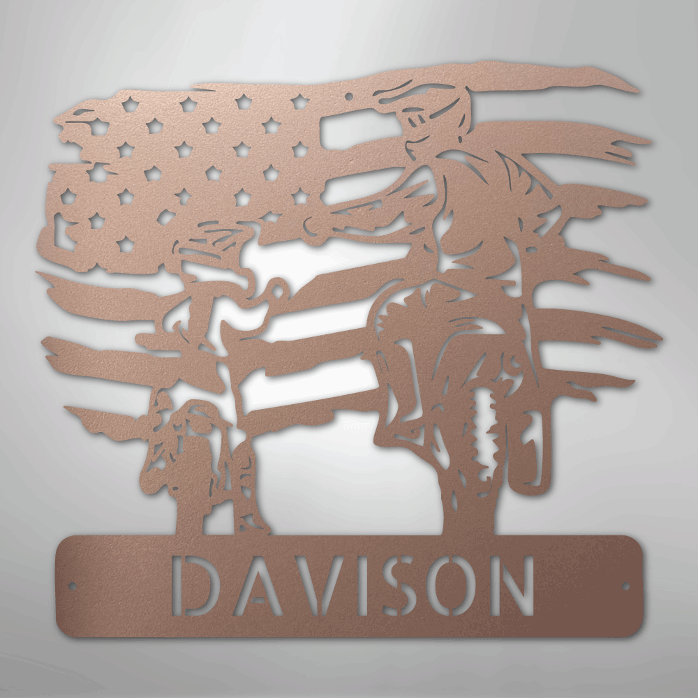 American Motocross Family Monogram - Steel Sign