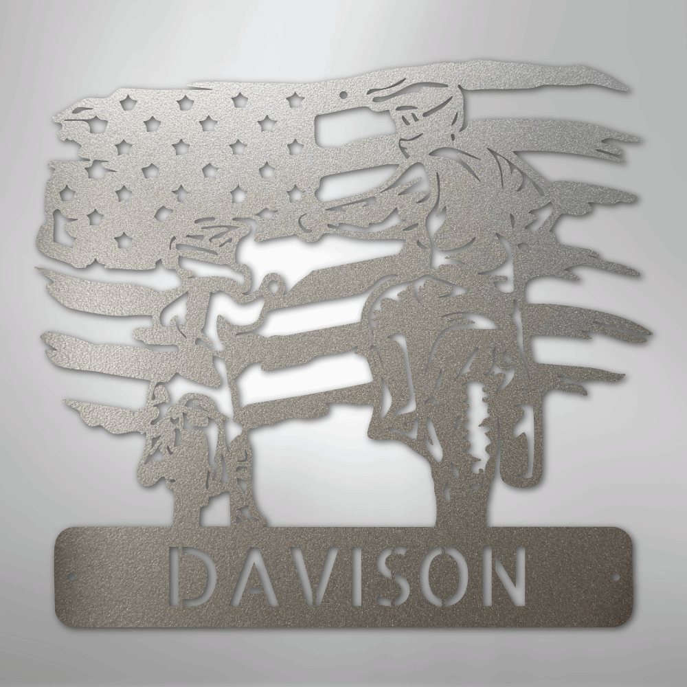 American Motocross Family Monogram - Steel Sign