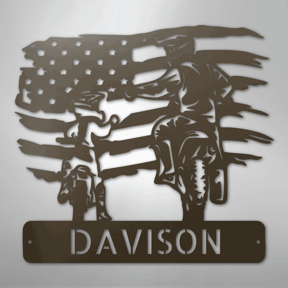 American Motocross Family Monogram - Steel Sign