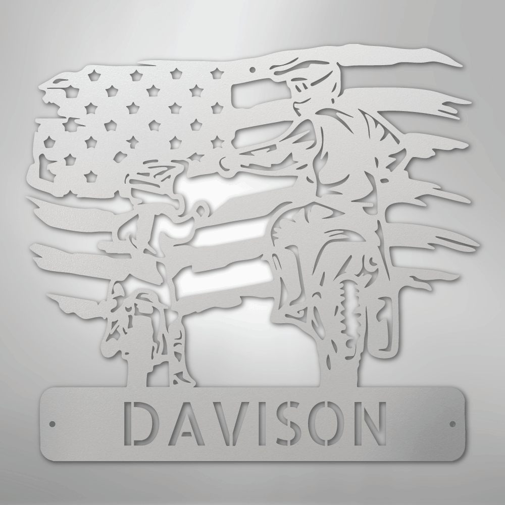American Motocross Family Monogram - Steel Sign