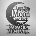 Moon and Back Monogram - Steel Sign