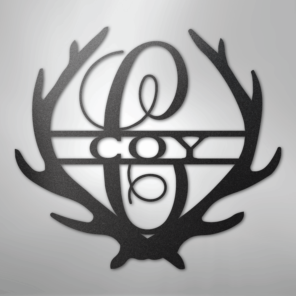 Antler Monogram - Steel Sign