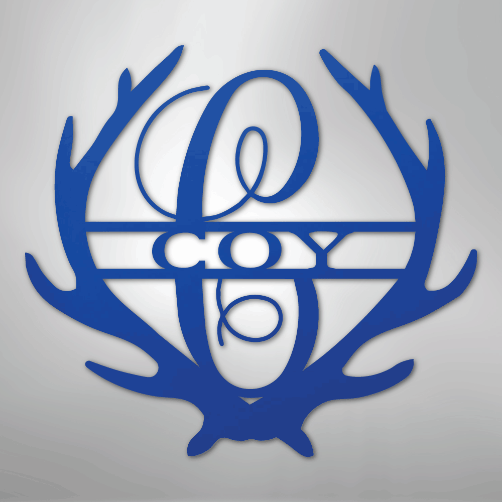 Antler Monogram - Steel Sign