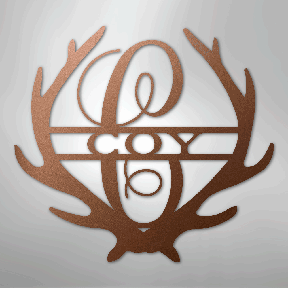 Antler Monogram - Steel Sign