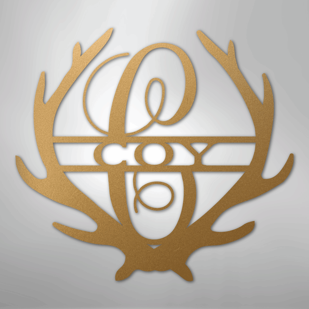 Antler Monogram - Steel Sign