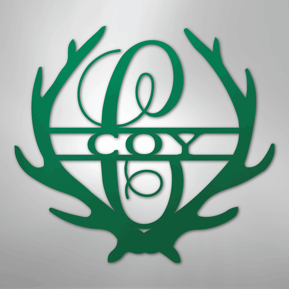 Antler Monogram - Steel Sign
