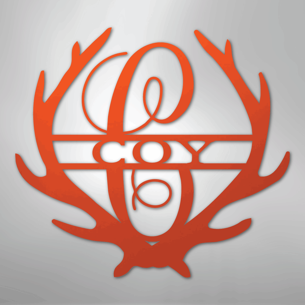 Antler Monogram - Steel Sign