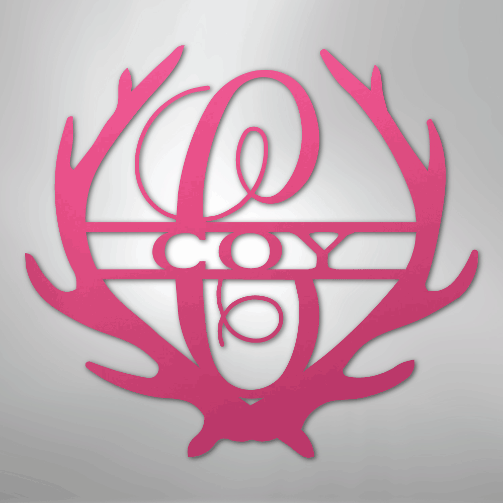 Antler Monogram - Steel Sign