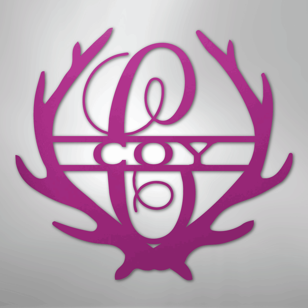 Antler Monogram - Steel Sign