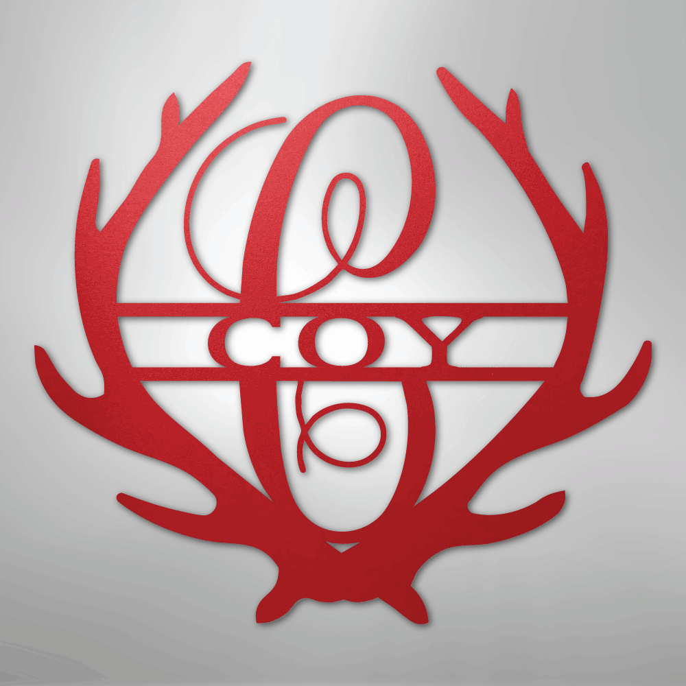 Antler Monogram - Steel Sign