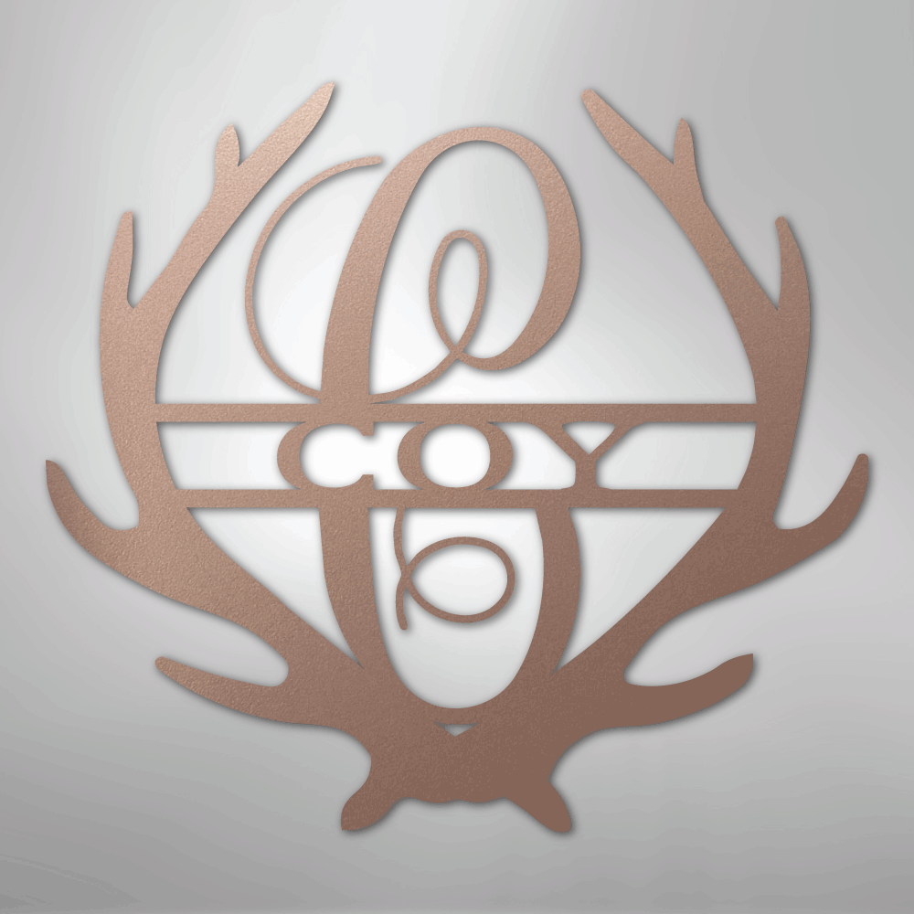 Antler Monogram - Steel Sign