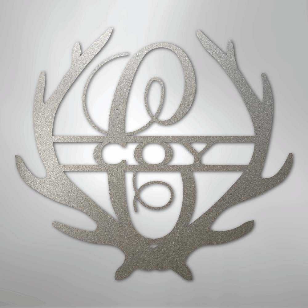 Antler Monogram - Steel Sign