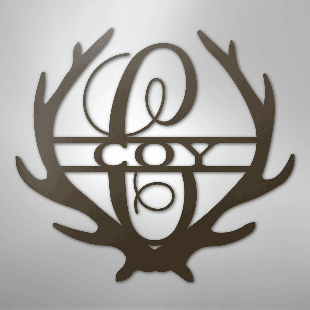Antler Monogram - Steel Sign