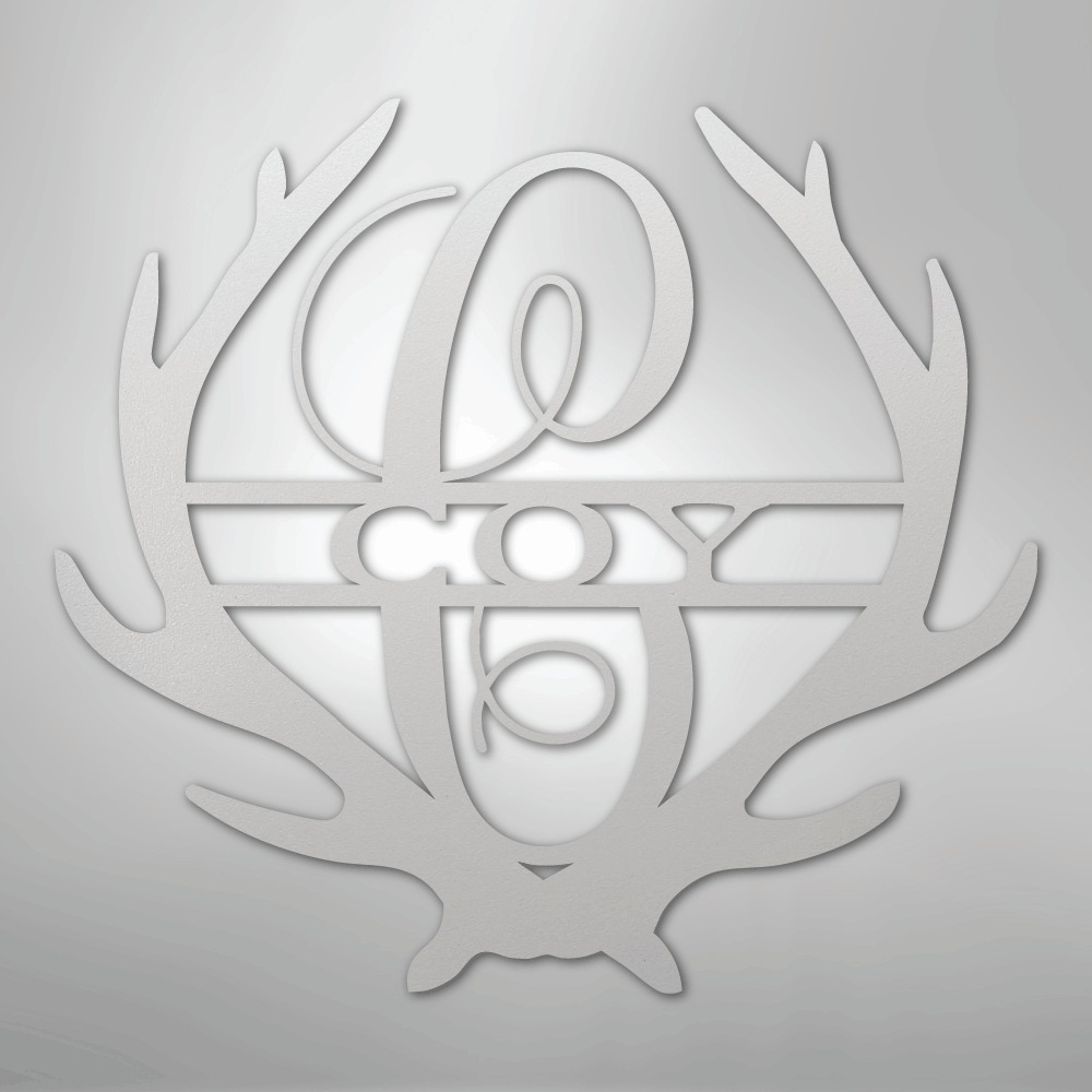Antler Monogram - Steel Sign