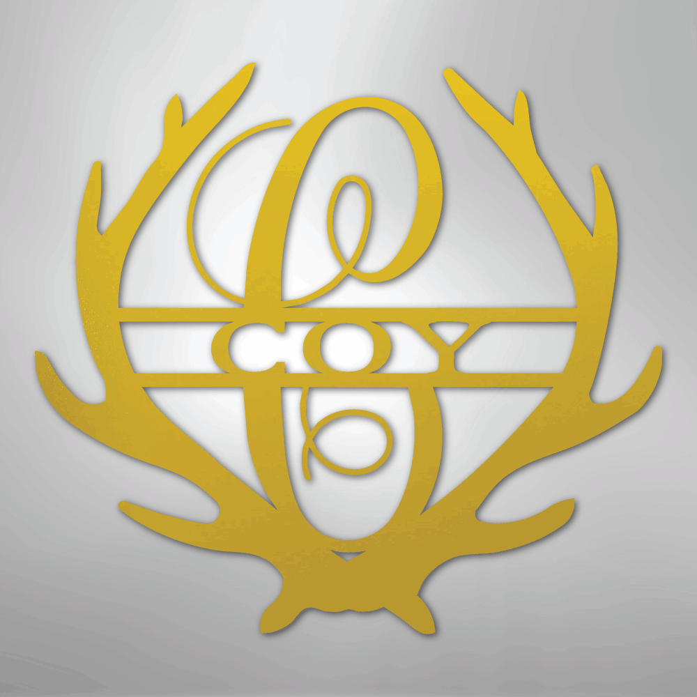 Antler Monogram - Steel Sign