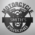 Motorcycle Parking Monogram - Steel Sign